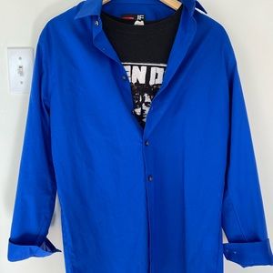 J. Ferret Slim Fit Blue Collared Top